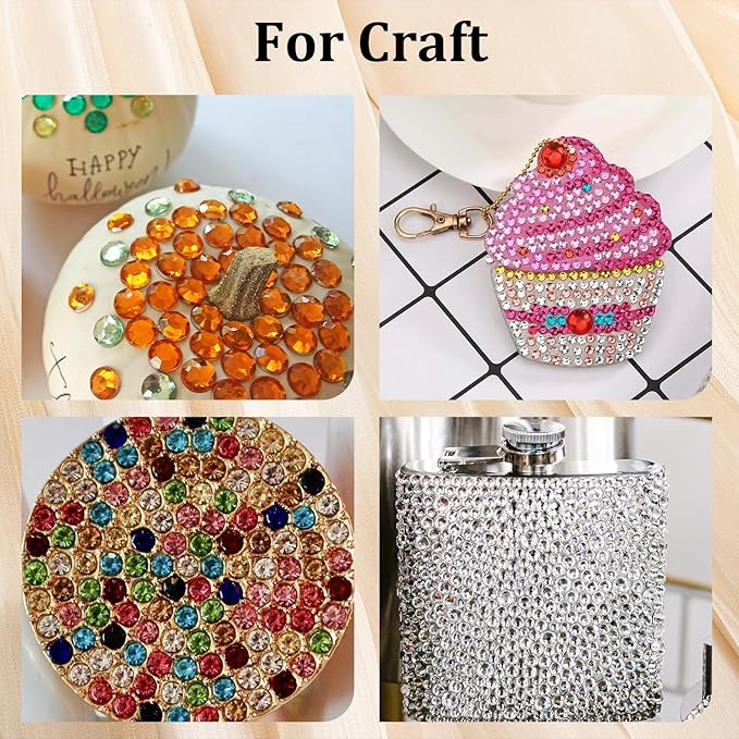 Colorful Face Gems for Makeup Set, Clear Glass