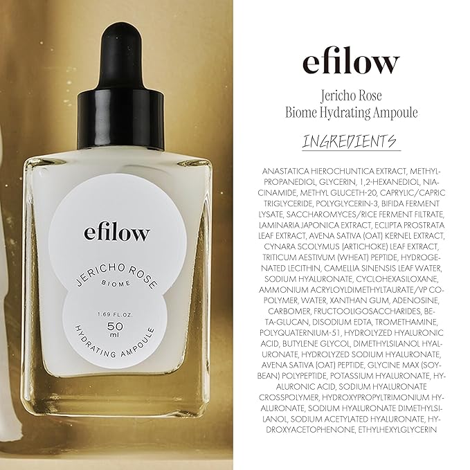 Jericho Rose Biome Hydrating Ampoule | Moisturizing KoreanAmpoule and Facial Serum | Korean Hydrating Serum & Ampoule Skin Care | Moisture-Boosting Face Serum for Glowing Skin (1.69 Fl. Oz)