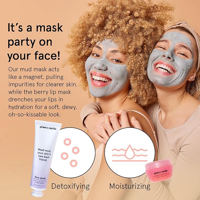 grace & stella Award Winning Skin Care Set - Gifts for Women - Travel Size Toiletries with Eye Masks, Hyaluronic Acid Serum, Lip Balm & More - Bridesmaids, Birthdays, Teen Girl Gifts - Vegan Self Care