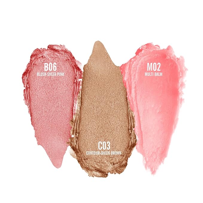 KIMUSE Multi Stick Trio Face Makeup, Cream Blush Skin,PEACHY PINK