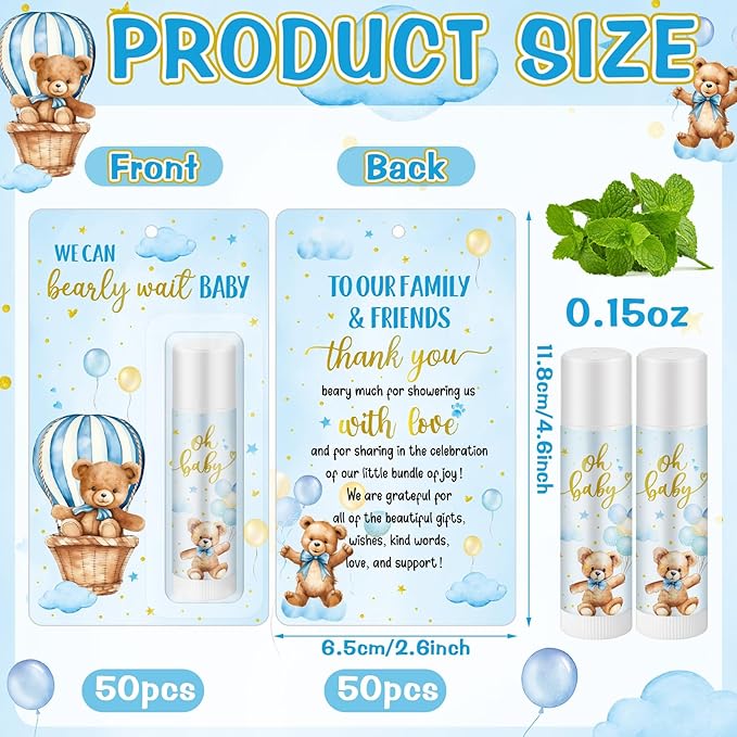 50 Pack Baby Shower Lip Balm