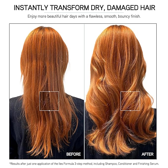 ILES FORMULA Styling Cream & Finishing Serum with Heat Protection, Weightless (Non-Greasy) Hair Repair Treatment for Damaged Hair, Anti-Frizz Blow Dry Product with Silk Extract & Macroloba Seed