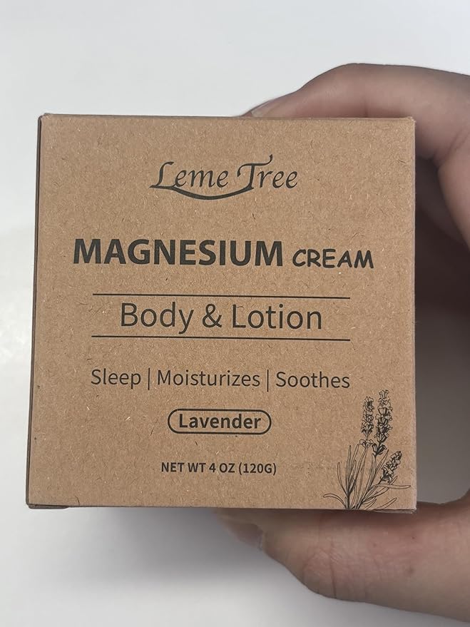 Magnesium Cream for Sleep, Topical Nighttime Magnesium Lotion for Leg, Cramps & Pain, Muscle Soothing, Magnesium Body Butter with Jojoba Oil, Shea Butter & Vitamin E, Safe for Kids (Lavender)