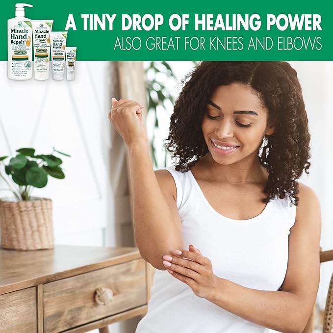 Miracle of Aloe Miracle Hand Repair Cream 32 oz Healing Aloe Vera Lotion for Dry, Cracked Hands with 60% Ultra Aloe Gel - Moisturizes, Softens, and Repairs - Non-Greasy, Lightly Scented