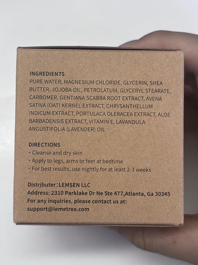 Magnesium Cream for Sleep, Topical Nighttime Magnesium Lotion for Leg, Cramps & Pain, Muscle Soothing, Magnesium Body Butter with Jojoba Oil, Shea Butter & Vitamin E, Safe for Kids (Lavender)