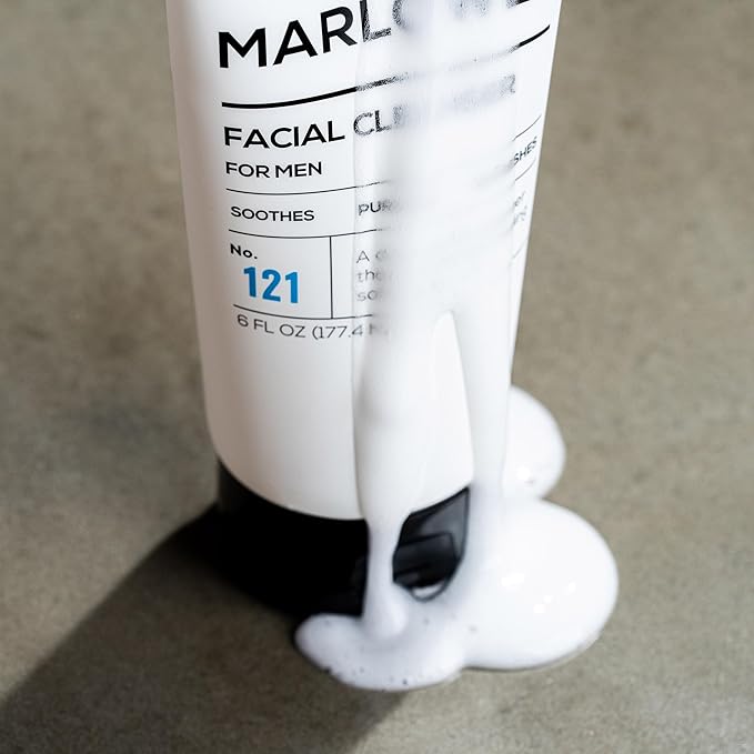 MARLOWE. No. 121 Facial Cleanser 6 oz, Daily Mens Face Wash with Natural Extracts & Antioxidants, Soothes, Purifies, Refreshes, Thick Lather, Fresh Woodsy Scent