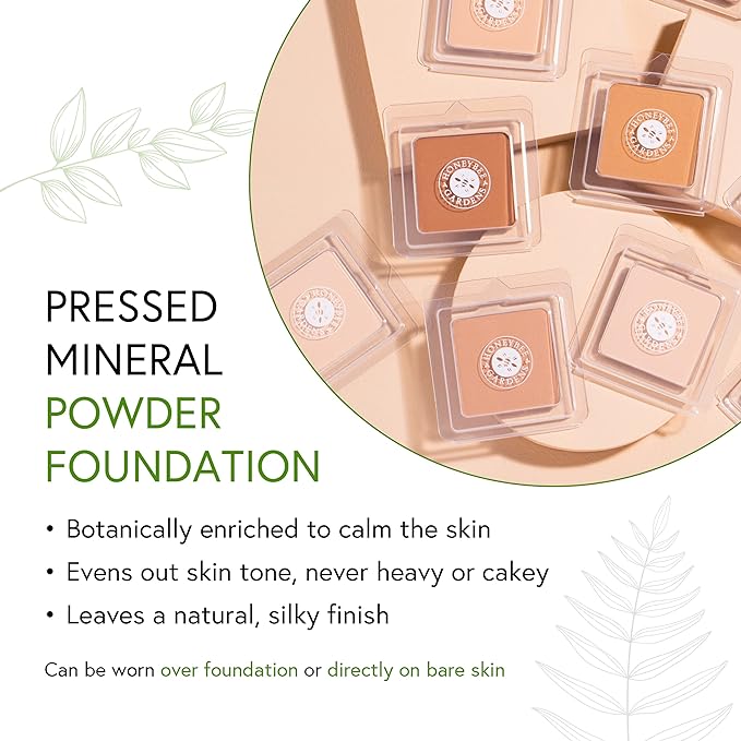 Honeybee Gardens Pressed Mineral Powder Foundation Refill, Sultana, Vitamin E, 7.5g