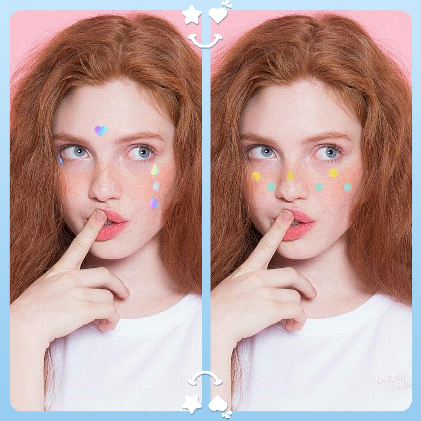 FUANKANG Pimple Patches for Face, Colorful Hydrocolloid Patches for Covering Zits and Blemishes, Cute Round Teardrop Heart Acne Patch, 104 Count (With a mirror case)