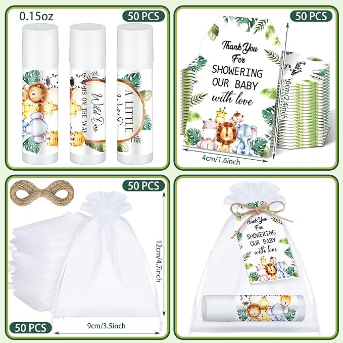 Dunzy 50 Pack Baby Shower Party Animal)