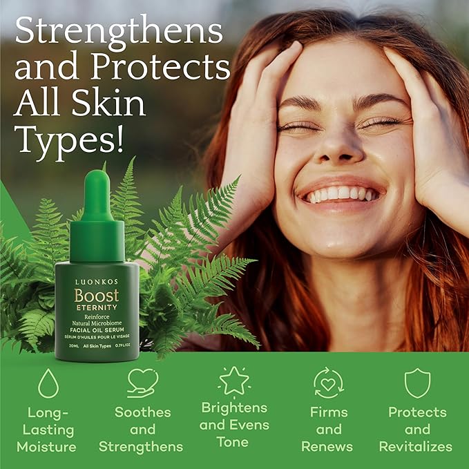 Eternity Oil Face Serum 20ml - Deep Hydration & Soothing for All Skin Types, with Forest Microbes, Squalane and Vitamin E - Revitalizes and Strengthens Skin Barrier