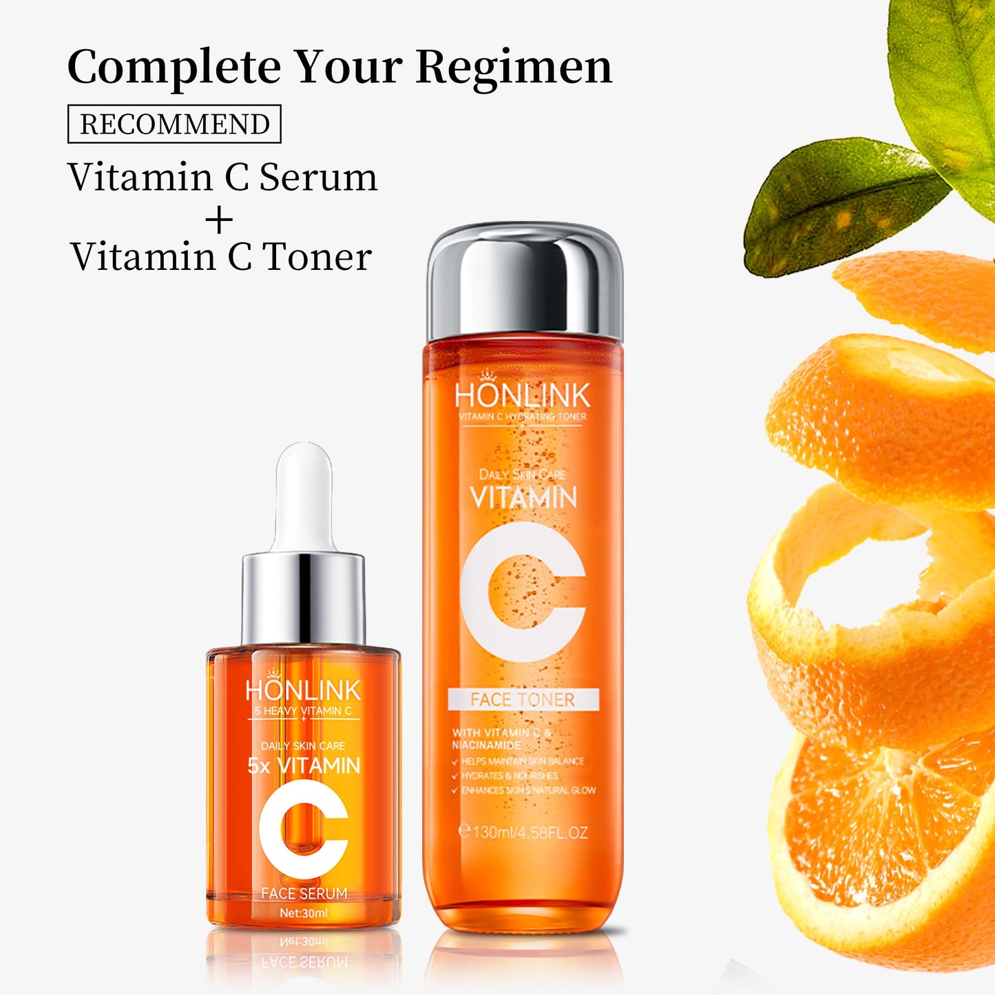 HONLINK Vitamin C Gloss Serum korean - Stabilized Complex with Hyaluronic Acid & Centella Dull Facial Skin,Uneven Tone,Fine Lines,Pores, Dry Skin,TK Popular Skincare,Unique Gift for Women