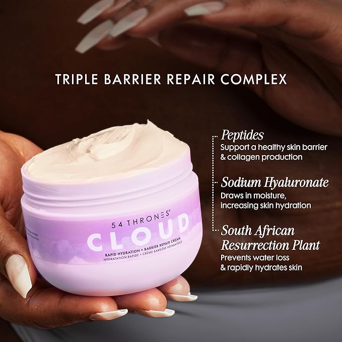 Barrier Repair Cloud Cream, Ultimate Hydrating Skin Care, Hydrating Peptide Moisturizer, Skin Repair Cream, Active Repair, Egyptian Lavender + Moroccan Mint