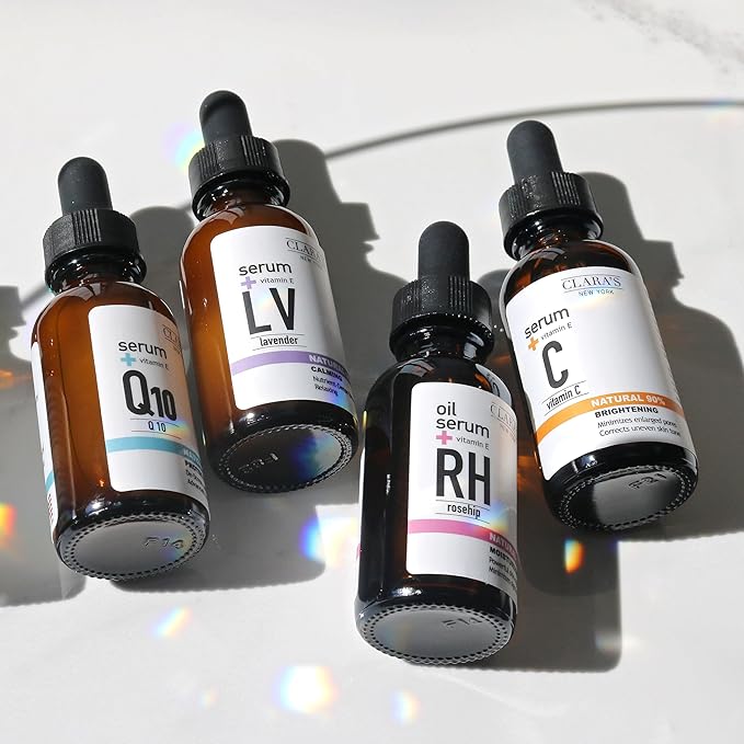 CLARA'S NEW YORK 100% Natural Rosehip Facial Oil Serum with Vitamin E – Hydrating, Anti-Aging Face Oil for Fine Lines & Wrinkles – Lightweight, Non-Greasy – 30ml – Made in USA