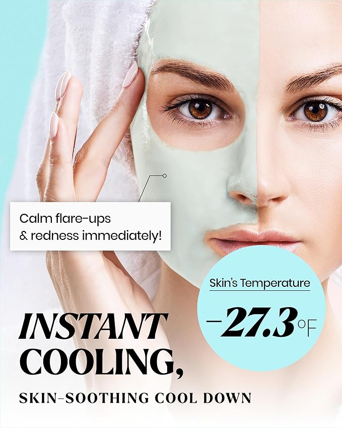 LINDSAY Cool Tea-Tree Modeling Mask Cup Pack - Korean Skin Care Face Mask Modeling Pack – Single-Use Cooling Moisturizing Face Mask w/Spatula Spoon – Spa Facial Peel-off Mask (6 ea, 0.36 lb)