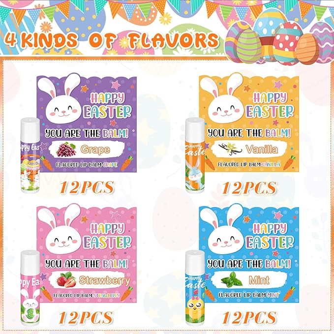 48 Pcs Easter Lip Balm Bulk