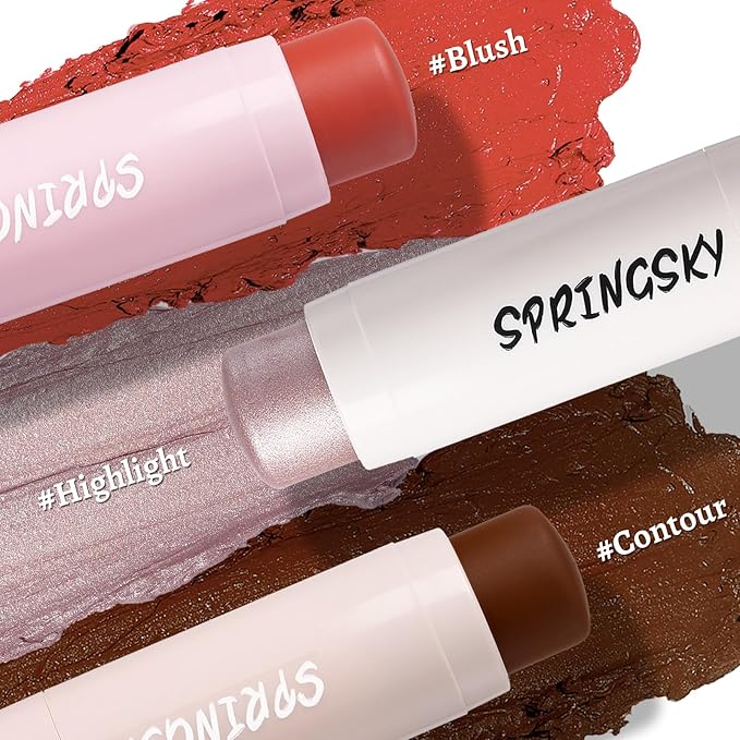 3Pcs Multi-Use Face Makeup Sticks Sets, Blendable Cream