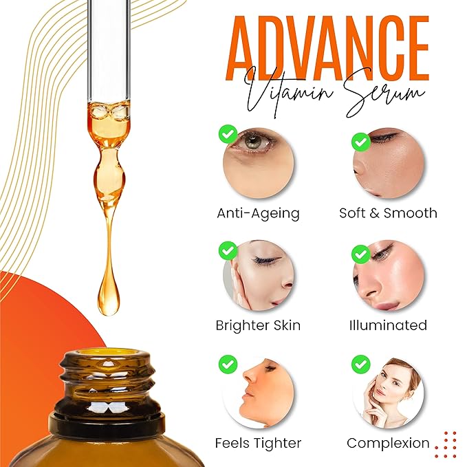 30% Organic Vitamin C Serum for Face – Natural Anti-Wrinkle Serum with Hyaluronic Acid & Vitamin E – Anti-Aging Moisturizer for Fine Lines, Dark Spots & Skin Rejuvenation – 2 Fl oz