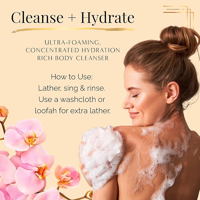 Nakery SkinRestore Hydrating Face & Body Wash with Hyaluronic Acid - Body Wash for Sensitive Skin - Foaming Face Wash & Oil Cleanser for Women 350ml - Sulfate Free & Cruelty Free - Sunshine Bouquet