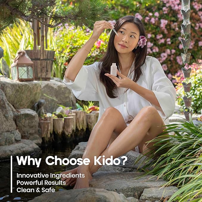 KIDO Brightening Serum - Reduces Dark Spots, Evens Skin Tone, Hydrates Deeply, Non-Irritating Formula, Kojic Acid, Alpha Arbutin, Retinol Serum for Face, Centella Asiatica, & Vitamin E