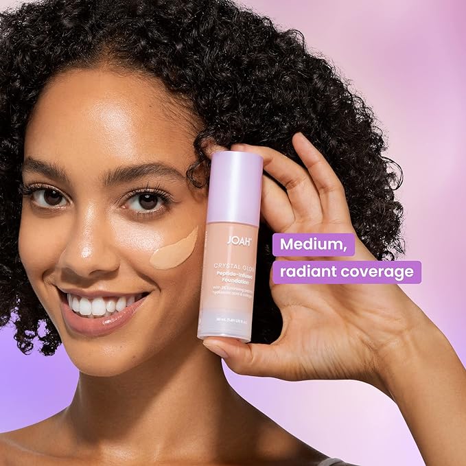 JOAH Crystal Glow Peptide-Infused Foundation, 2-in-1 Multitasking Korean 1.01 Oz