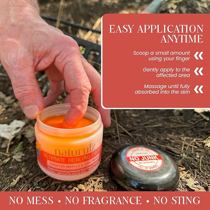 Naturulz Ultimate Healing Cream 4 Ounce Fast-Acting Topical for Joint and Muscle Discomfort with Arnica, Capsicum, Calendula. Powerful, All-Natural 'NO Junk' Formula.