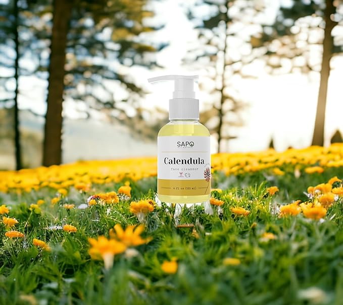Calendula Face Cleanser - Hydrating Creamy Facial Wash with Hyaluronic Acid, Coconut Oil & Glycerin - Calming, Moisturizing & Vegan For Dry, Oily, Sensitive or Irritated Skin - 4 oz