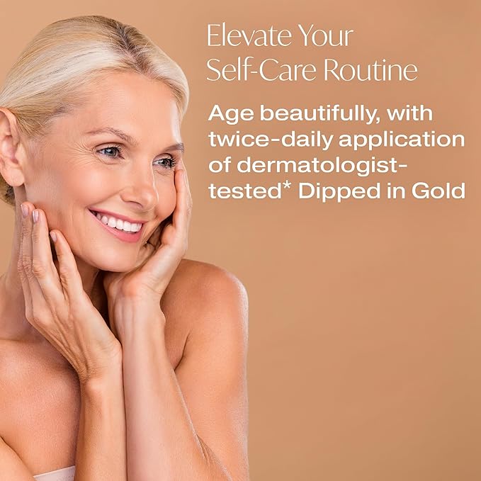 Dipped in Gold (1 Oz) - Peptide Lotion for Women with Vitamin C & Vitamin E Tocotrienols for Firm, Healthy Skin Throughout the Aging Process