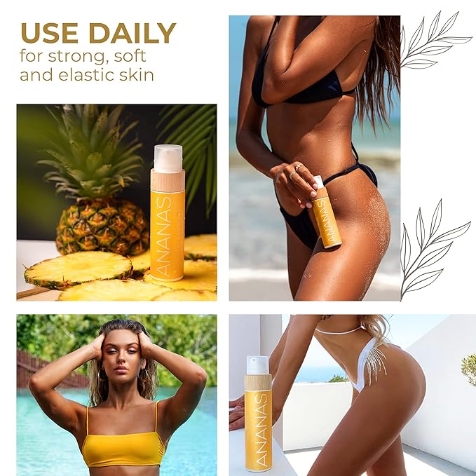COCOSOLIS ANANAS tanning accelerator - organic tanning oil with vitamin E & pineapple scent for a quick, intensive tan - tanning enhancer for a rich chocolate tan - nourishing body lotion (7.04)