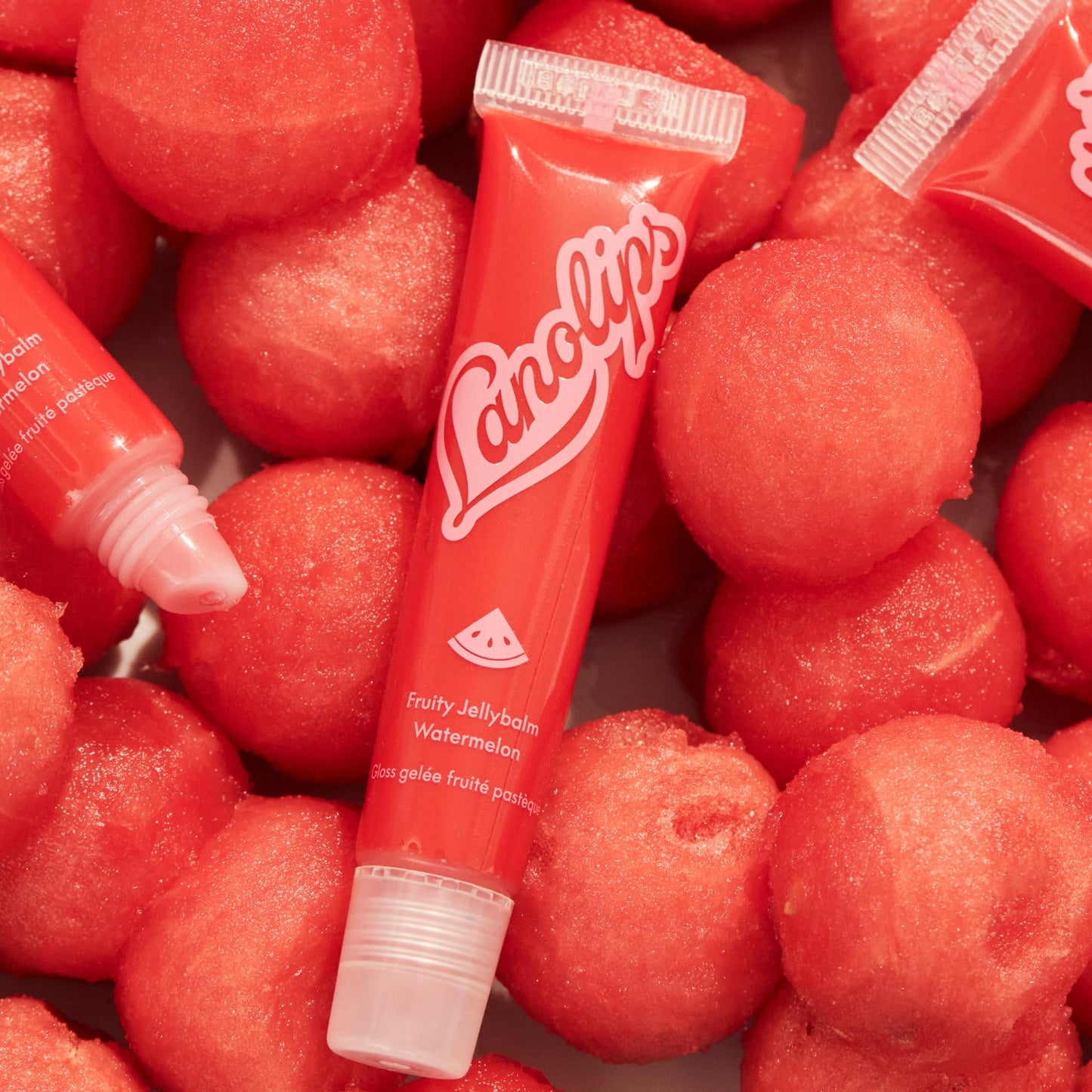 Lanolips Fruity Jellybalm - Tinted Lip Balm to Deepen, Brighten & Enhance - Moisturizing Lanolin Lip Balm & Jelly Lip Gloss - Everyday Lip Makeup - Watermelon (10g / 0.35oz)