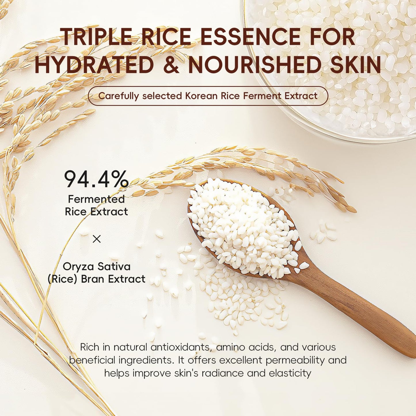 LAIKOU Skin Care Set, Korean Skin Care with Rice Cleanser, Toner, Serum, Eye Serum, Moisturizing Cream 5pcs for Women Teen Girls Mom Daughter Mother's Day Birthday Christmas Lover Korean Beauty