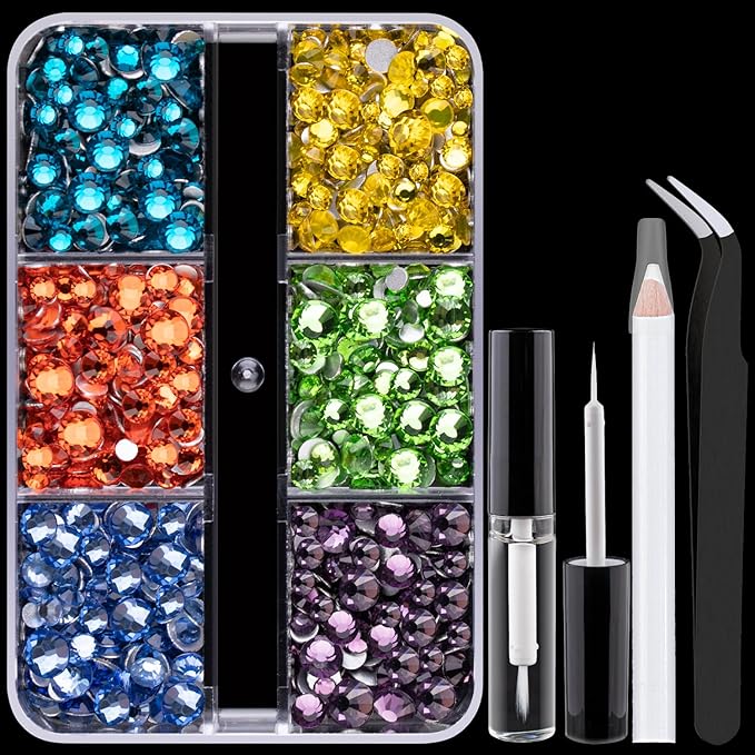 Colorful Face Gems for Makeup Set, Flatback Gorgeous