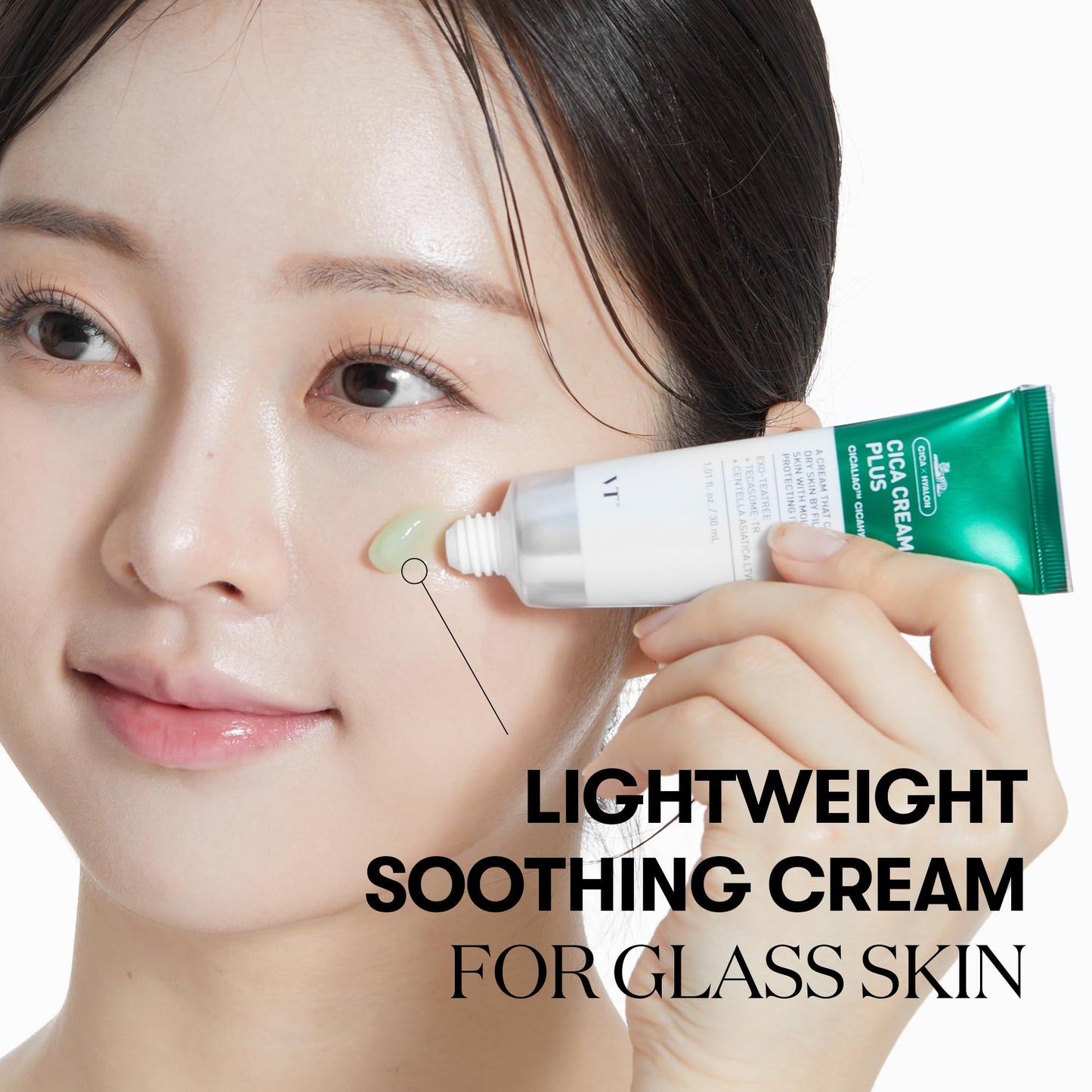 VT COSMETICS Cica Cream Plus, Hydrating & Calming Face Moisturizer with Centella Asiatica, Lightweight Soothing Cream for Acne, Oily, Dry and Sensitive Skin, Korean Skincare for acne prone skin