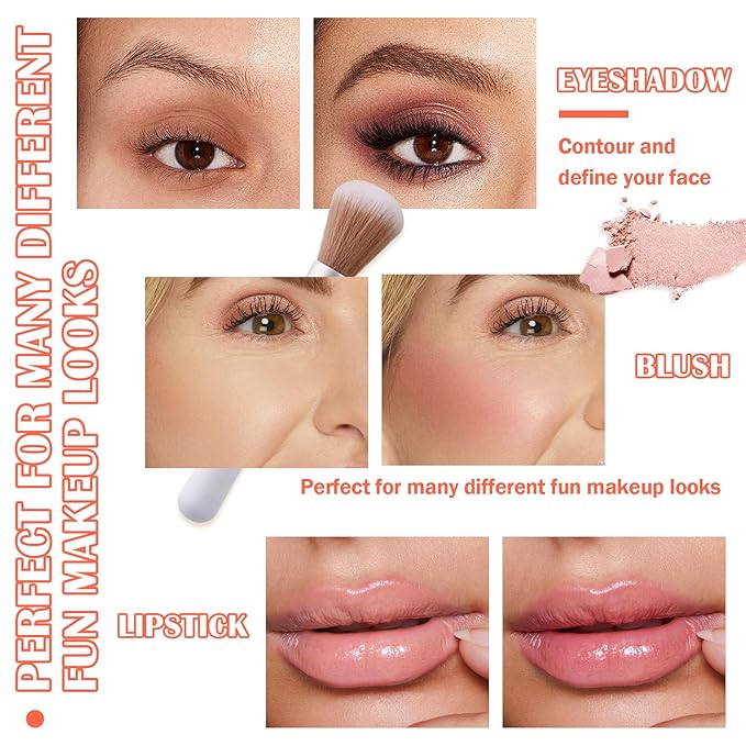 Blush Palette,Shimmer Silky Matte Blush Powder Palette,Professional Cute Brush 01