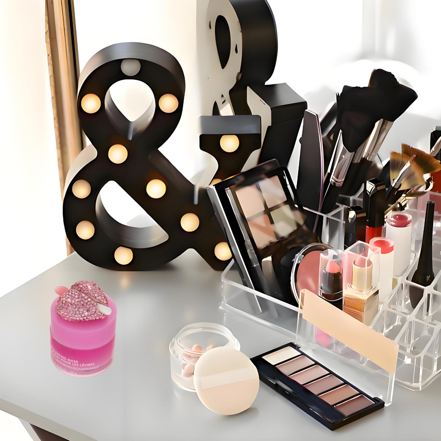 Veseek Lip Brush Holder,Lip Balm Brush Organizer Compatible with LANEIGE Lip Sleeping Mask,Silicone Sleeve Protector Cover for Lip Brushes(Pink & Purple)