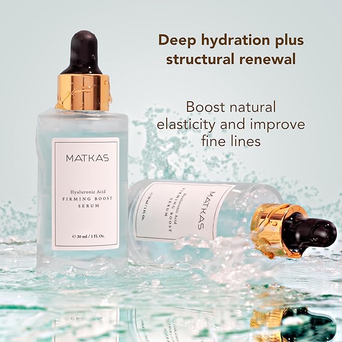 MATKAS Korean Firming Boost Hyaluronic Acid Serum 1 Fl. Oz. - Niacinamide and Hyaluronic Acid Serum for Face Korean Skin Care for Anti Aging, Hydrating Face Moisturizer for Dry Sensitive Skin