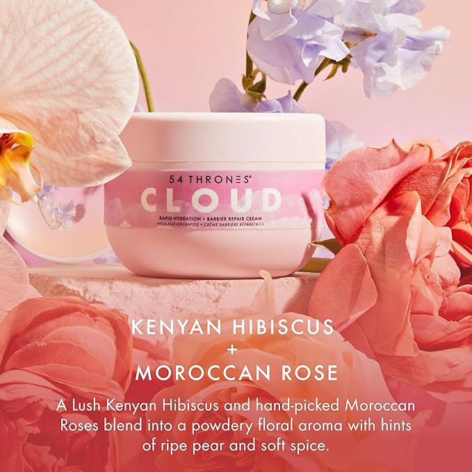 Barrier Repair Cloud Cream, Ultimate Hydrating Skin Care, Hydrating Peptide Moisturizer, Skin Repair Cream, Active Repair, Kenyan Hibiscus + Moroccan Rose