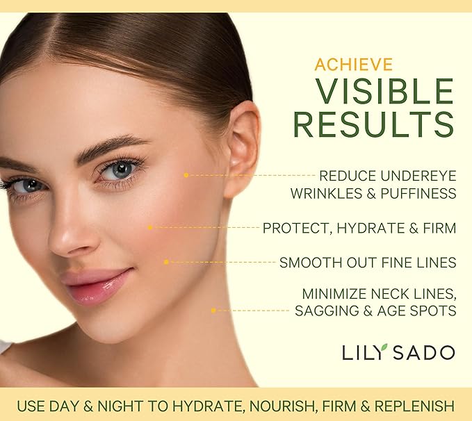 LILY SADO Turmeric Banana Mango Face Moisturizer - Luscious Creamy Nutrient-Rich Natural Daily Facial Cream w Chamomile & Rosemary - Vegan Anti-Aging Lotion For Wrinkles & Fine Lines