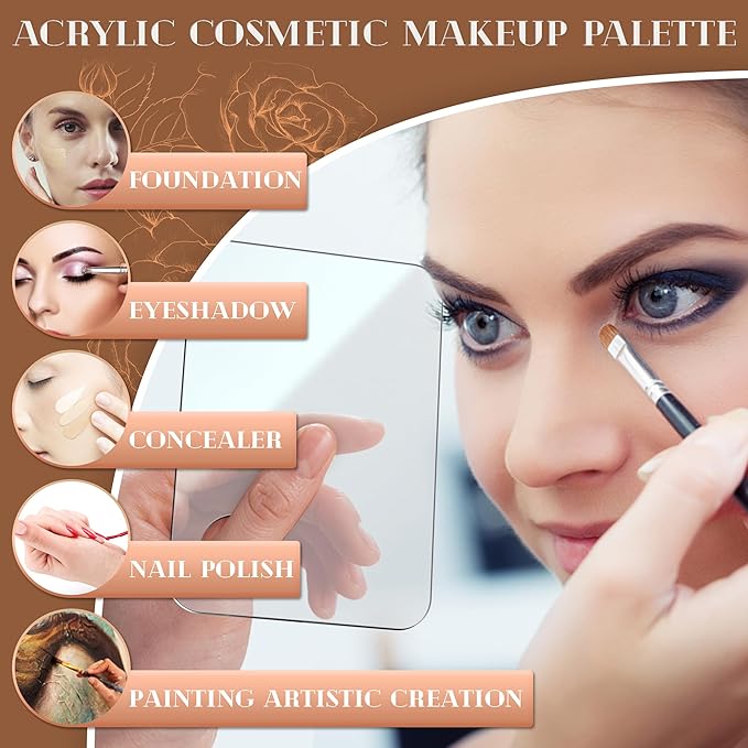 Acrylic Cosmetic Makeup Palette, 4 In 2 Set Mixing