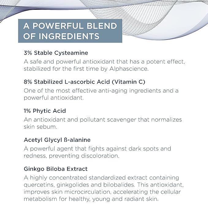 ALPHASCIENCE Mela Bright [C+] Serum - Helps Enhance Skin - Protect Skin's Barrier - Pro-Collagen Action - with Stable Cysteamine, 30 ml / 1 fl. oz.