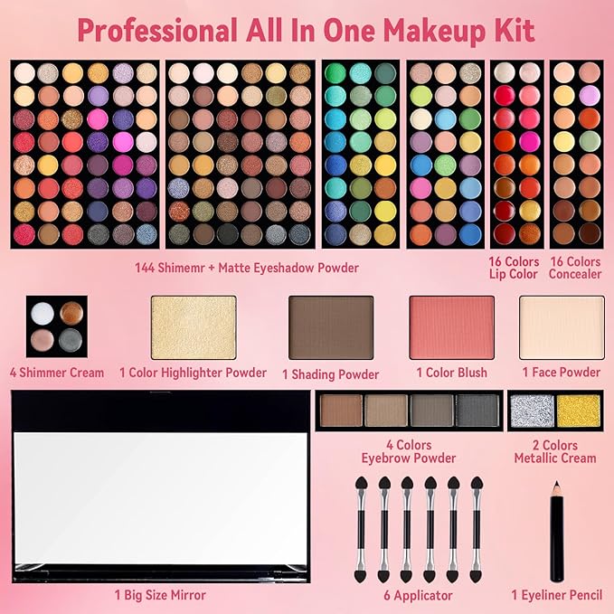 CHARMCODE 190 Colors Cosmetic Make up Palette Set