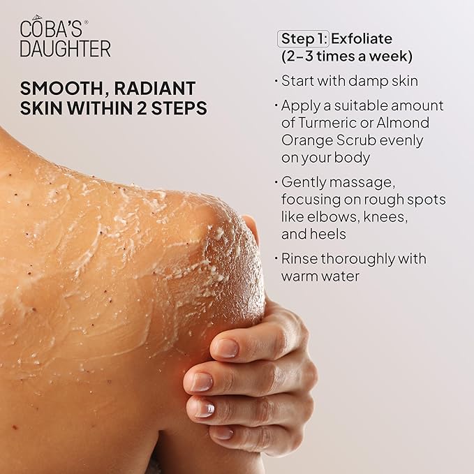 COBA'S DAUGHTER Women Gift Set – 3-Piece Body Care Spa Kit with Honey Turmeric Scrub, Almond Orange Scrub & Aloe Vera Gel – Self-Care Gift Box, Spa Gift Basket, Travel Size Beauty Set