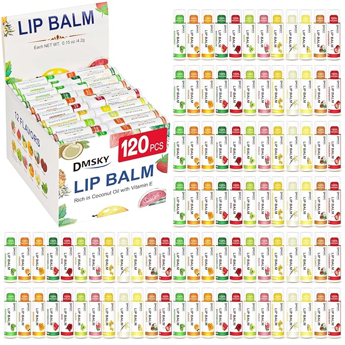 DMSKY 120 Pack Lip Balm, Lip