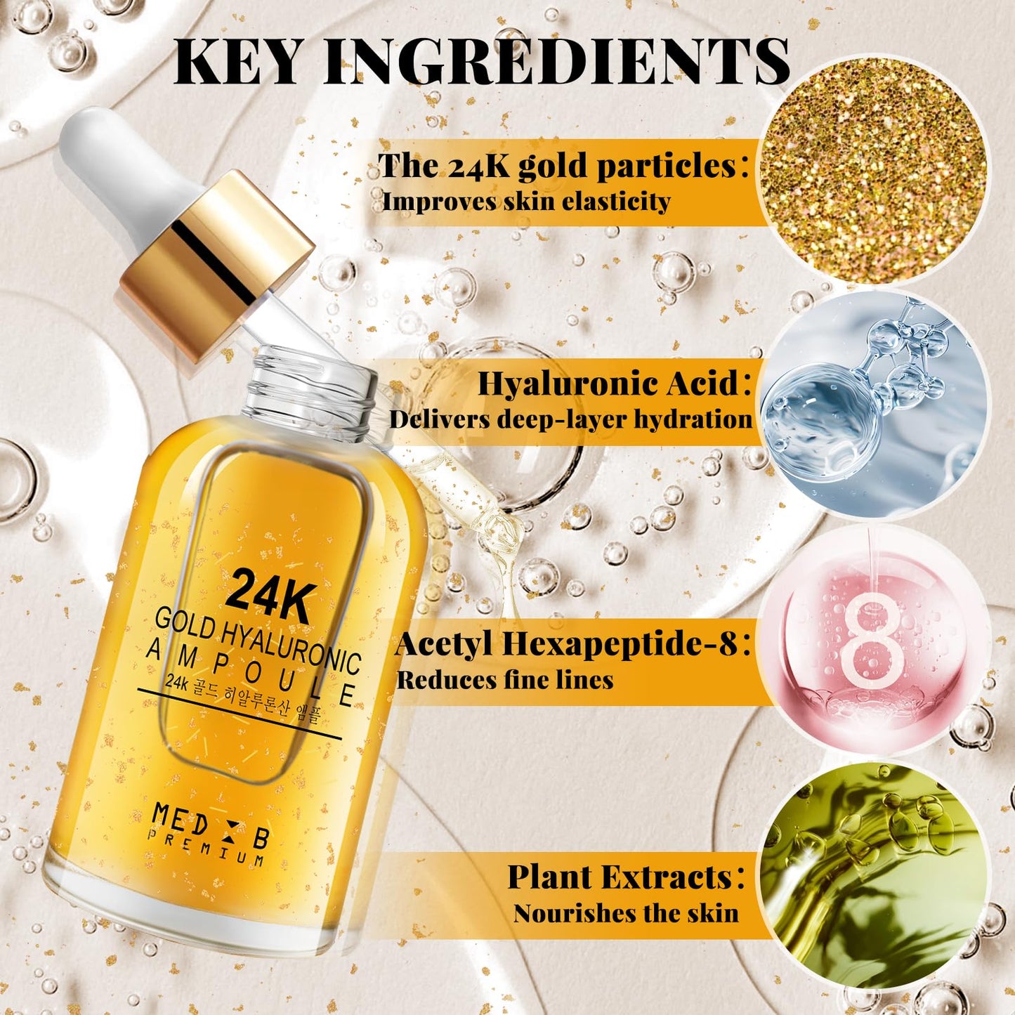 24K Gold Serum for Face-Anti Aging Serum,Brightening & Ultra Hydrating Korean Skincare-Reduces Wrinkles, Repairs Skin Barrier for Youthful Glow-55ml