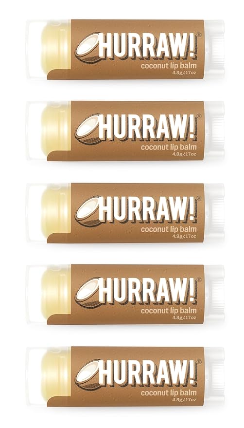Hurraw! Coconut Lip Balm, 5 Pack: Palm