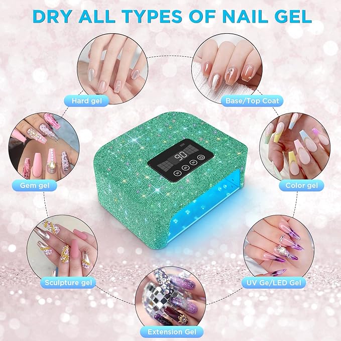 Cordless uv nail lamp, 120w