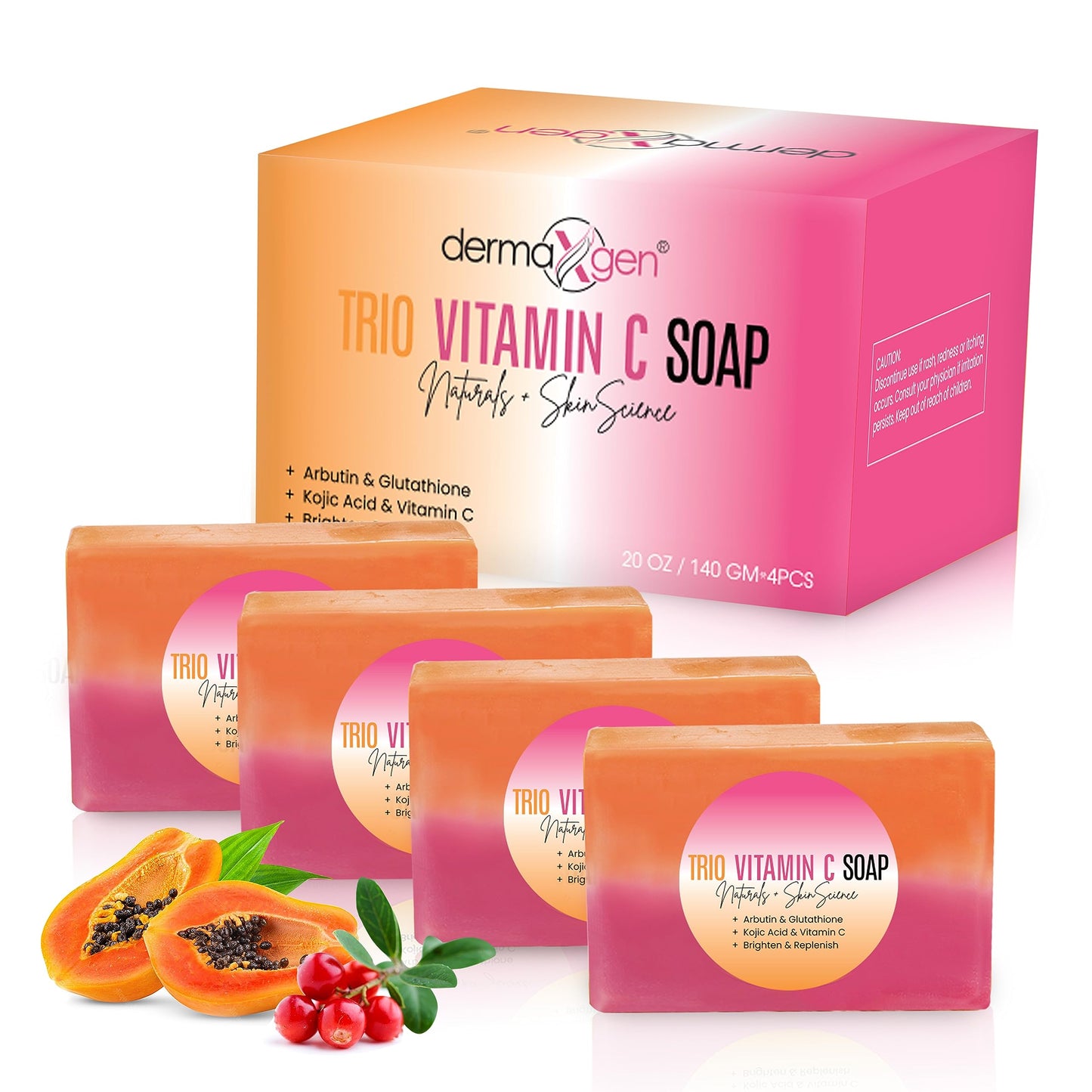 Turmeric Oil & Kojic Acid Soap Skincare Bundle – Organic Face Oil (2 fl oz) + Brightening Soap Bars with Vitamin C & Botanical Extracts (4 x 5 oz) – Daily Glow & Hydration Set for Face & Body