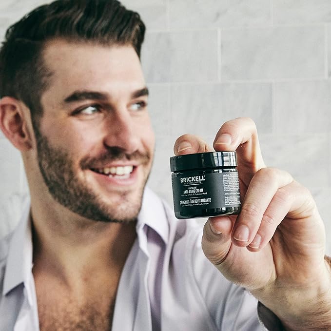 Brickell Men's Revitalizing Anti-Aging Cream For Men, Natural and Organic Anti Wrinkle Night Face Cream To Reduce Fine Lines and Wrinkles, 2 Ounce, Unscented