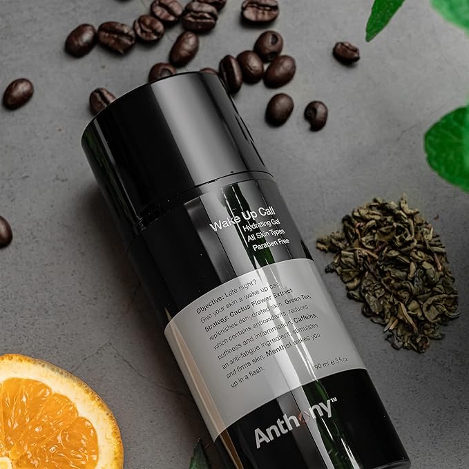 Anthony Wake Up Call, 3 Fl Oz, Face and Anti-Puffiness – Tired Skin Refresher & Moisturizer with Caffeine, Menthol, Green Tea, and Shea Butter