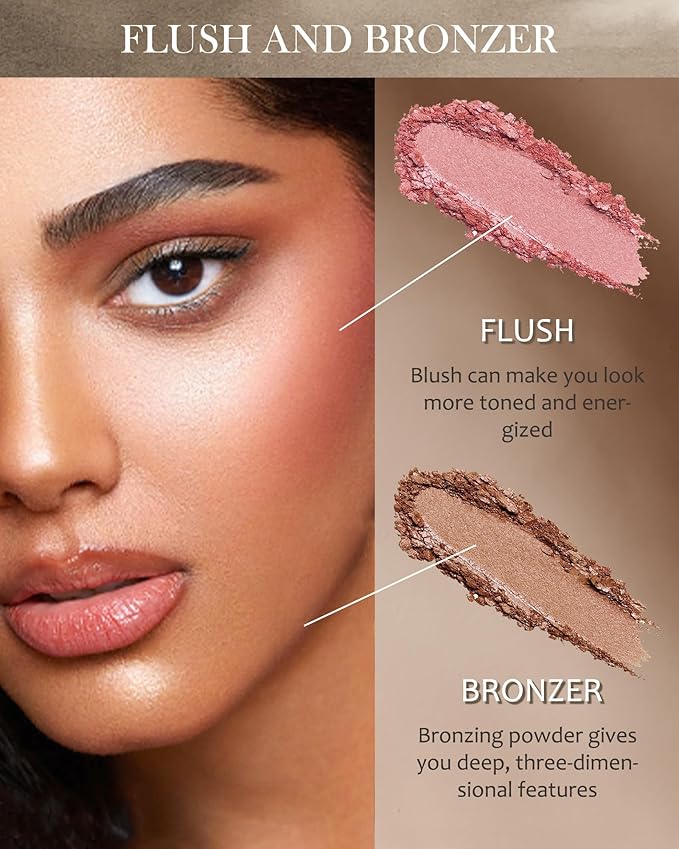 Face Bronzer Contour Blush Powder Palette-2 in 1 for Women-02