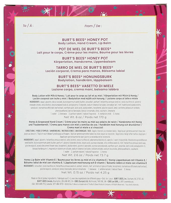Burts Bees Honey Pot Holiday Gift